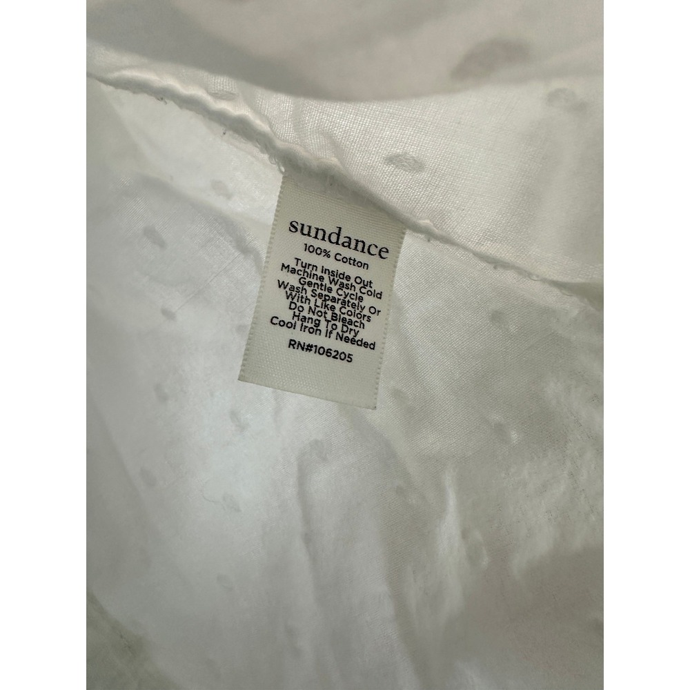 Sundance Embroidered Eyelet White Cotton Button Front Top Medium Intricat Floral - Picture 6 of 12